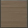 C-Wood Schutting composiet co-extrusie Garda vergrijsd bruin met antraciet alu kader (180 x 200 cm)