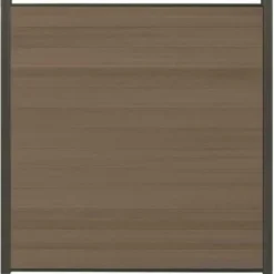 C-Wood Schutting composiet co-extrusie Garda vergrijsd bruin met antraciet alu kader (180 x 200 cm)