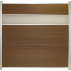 Outlet C-Wood Schutting composiet co-extrusie Como teak met blank aluminium kader (180 x 180 cm)