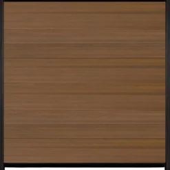 Discount C-Wood Schutting composiet co-extrusie Como teak met zwart aluminium kader (180 x 180 cm)