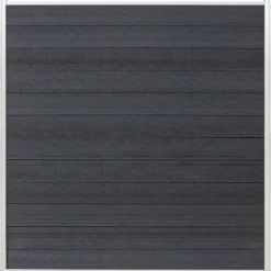 Best C-Wood Schutting composiet co-extrusie Garda antraciet met blank aluminium kader (180 x 180 cm)