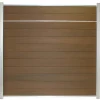 Outlet C-Wood Schutting composiet co-extrusie Garda teak met blank aluminium kader en sierlijst (180 x 180 cm)