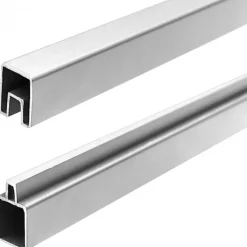 Outlet C-Wood Schutting composiet co-extrusie Garda teak met blank aluminium kader en sierlijst (180 x 180 cm)