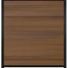 C-Wood Schutting composiet co-extrusie Garda teak met zwart aluminium kader (180 x 200 cm)