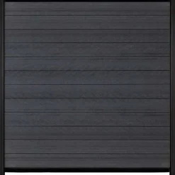 Hot C-Wood Schutting composiet co-extrusie Garda antraciet met zwart aluminium kader (180 x 180 cm)