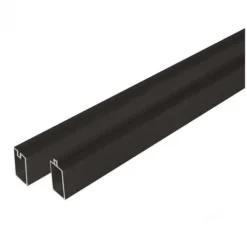 Hot C-Wood Schutting composiet co-extrusie Garda antraciet met zwart aluminium kader (180 x 180 cm)