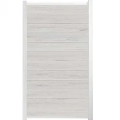 Online C-Wood Schutting composiet co-extrusie Garda beige met wit aluminium kader (90 x 180 cm)