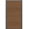 Sale C-Wood Schutting composiet co-extrusie Como teak met antraciet aluminium kader (90 x 180 cm)