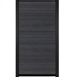 Hot C-Wood Schutting composiet co-extrusie Garda antraciet met zwart aluminium kader (90 x 180 cm)