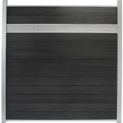 Best C-Wood Schutting composiet co-extrusie Garda antraciet blank alu kader en deco lamel rooster (180x190cm)