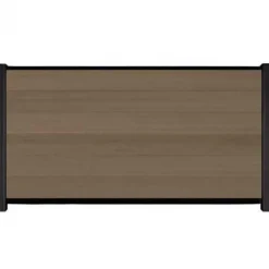 Online C-Wood Schutting composiet co-extrusie Garda vergrijsd bruin met zwart alu kader (180 x 90 cm)