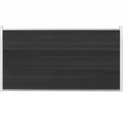 Sale C-Wood Schutting composiet co-extrusie Como antraciet met blank aluminium kader (180 x 90 cm)