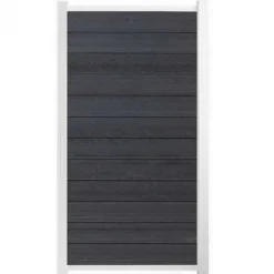 Best C-Wood Schutting composiet co-extrusie Garda antraciet met wit aluminium kader (90 x 180 cm)