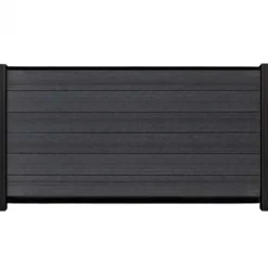Discount C-Wood Schutting composiet co-extrusie Garda antraciet met zwart aluminium kader (180 x 90 cm)