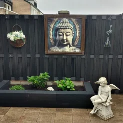 Sale C-Wood Schutting set composiet Capri antraciet met antraciet aluminium frame (7,54 meter)