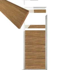 Discount C-Wood Tuindeur aluminium blank frame Mix & Match - hardhout Thermo Fraké (90 x 200 cm)