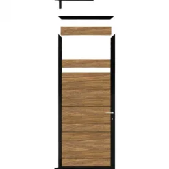 Clearance C-Wood Tuindeur aluminium zwart frame Mix & Match - hardhout Thermo Fraké (90 x 200 cm)