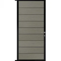 Best C-Wood Tuindeur aluminium zwart frame Modular - composiet co-ex grijs (90 x 200 cm)