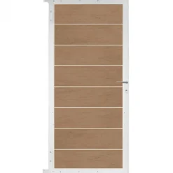 Best C-Wood Tuindeur aluminium wit frame Modular - composiet teak (90 x 180 cm)