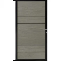 Best C-Wood Tuindeur aluminium zwart frame Modular - composiet co-ex grijs (90 x 180 cm)