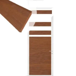 Best C-Wood Tuindeur aluminium wit frame Mix & Match - hardhout Bamboe (90 x 200 cm)