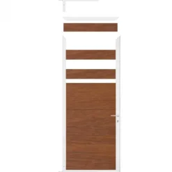 Best C-Wood Tuindeur aluminium wit frame Mix & Match - hardhout Bamboe (90 x 200 cm)