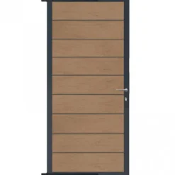 Outlet C-Wood Tuindeur aluminium antraciet frame Modular - composiet teak (90 x 200 cm)