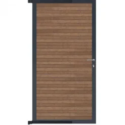 Hot C-Wood Tuindeur aluminium antraciet frame Rhombus Triple - composiet bruin gevlamd (90 x 180 cm)