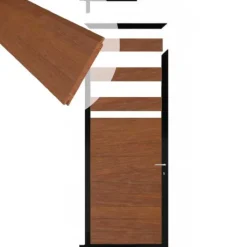 C-Wood Tuindeur aluminium zwart frame Mix & Match - hardhout Bamboe (90 x 200 cm)