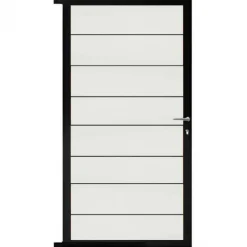 Outlet C-Wood Tuindeur aluminium zwart frame Modular - composiet co-ex wit (90 x 180 cm)