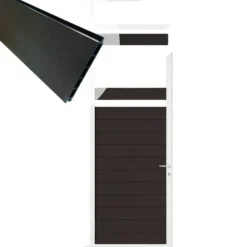 Best C-Wood Tuindeur aluminium wit frame Mix & Match - composiet antraciet (90 x 200 cm)