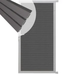 Online C-Wood Tuindeur aluminium blank frame Rhombus Triple - composiet rock grey (90 x 180 cm)