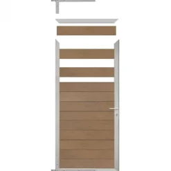 Online C-Wood Tuindeur aluminium blank frame Mix & Match - composiet bruin gevlamd (90 x 180 cm)