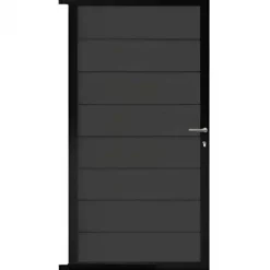 C-Wood Tuindeur aluminium zwart frame Modular - composiet antraciet (90 x 180 cm)