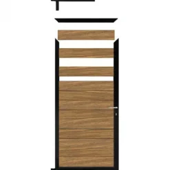 Clearance C-Wood Tuindeur aluminium zwart frame Mix & Match - hardhout Thermo Fraké (90 x 180 cm)