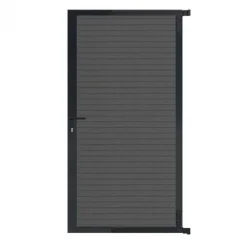 Online C-Wood Tuindeur aluminium zwart frame Rhombus Triple - composiet rock grey (90 x 180 cm)