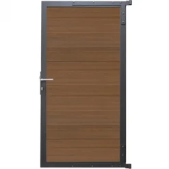 Clearance C-Wood Tuindeur composiet Como teak met antraciet alu kader (90 x 180 cm)