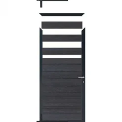 Sale C-Wood Tuindeur composiet Garda antraciet met antraciet alu kader (90 x 180 cm)