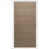 Outlet C-Wood Tuindeur composiet Como vergrijsd bruin met wit alu kader (90 x 180 cm)