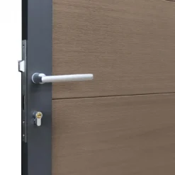 Clearance C-Wood Tuindeur composiet Como vergrijsd bruin met antraciet alu kader (90 x 180 cm)