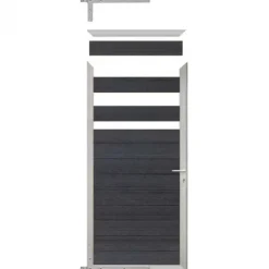 Clearance C-Wood Tuindeur composiet Garda antraciet met blank alu kader (90 x 180 cm)