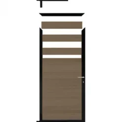 Online C-Wood Tuindeur composiet Garda vergrijsd bruin met zwart alu kader (90 x 180 cm)