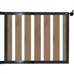 Hot C-Wood Tuinhek met poort set composiet bruin gevlamd Design met antraciet alu frame (4,88 mtr)