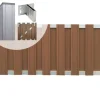 Online C-Wood Tuinhek met poort set composiet Stijl bruin met blank aluminium frame (4,88 mtr)