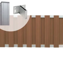 New C-Wood Tuinhek set composiet Stijl bruin met blank aluminium frame (7,54 mtr)