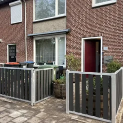 C-Wood Tuinhek set composiet antraciet Design met blank alu frame (3,81 mtr)