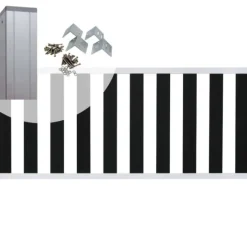 C-Wood Tuinhek set composiet antraciet Design met blank alu frame (7,54 mtr)