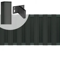 Discount C-Wood Tuinhek set composiet Stijl antraciet met antraciet aluminium frame (5,68 mtr)