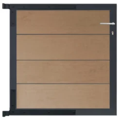 Discount C-Wood Tuinpoort aluminium antraciet frame Modular - composiet teak (90 x 90 cm)