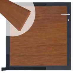 Hot C-Wood Tuinpoort aluminium antraciet frame Mix & Match - hardhout Bamboe (90 x 90 cm)